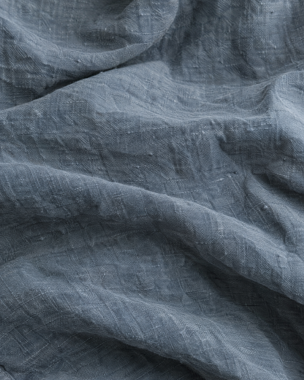 Close-up of Dusk stonewashed linen